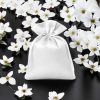Sacchetti in raso 10 x 13 cm - bianco Festa della Donna