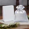Sacchetti in raso 10 x 13 cm - argento San Valentino