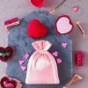 Sacchetti in raso 10 x 13 cm - rosa chiaro Per bambini