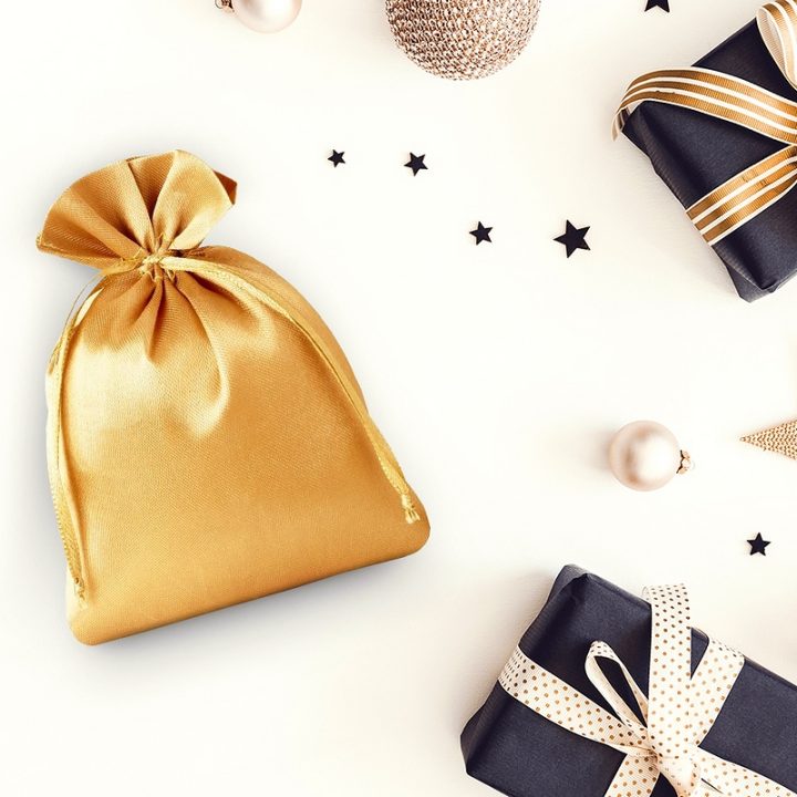 Sacchetti in raso 12 x 15 cm - oro Sacchetti piccoli 12x15 cm