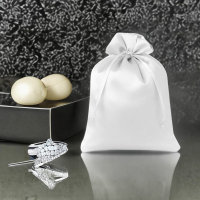 Sacchetti in raso 13 x 18 cm - bianco Sacchetto di Natale