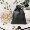 Sacchetti in raso 26 x 35 cm - nero Sacchi con chiusura rapida e semplice