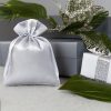 Sacchetti in raso 8 x 10 cm - argento Battesimo