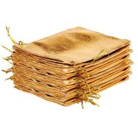 Sacchetti metallizzato 10 x 13 cm - oro Sacchetto di Natale