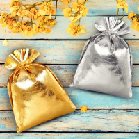 Sacchetti metallizzato 8 x 10 cm - argento Sacchetti da matrimonio