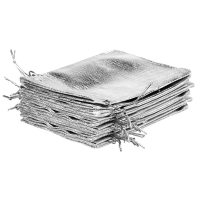 Sacchetti metallizzato 8 x 10 cm - argento Sacchetto di Natale