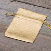 Sacchetti metallizzato 8 x 10 cm - oro Sacchetto di Natale