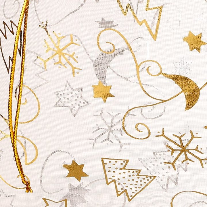 Sacco di organza 22 x 30 cm - Natale / 8 Sacchetti di organza
