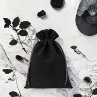Sacco di velluto 22 x 30 cm - nero Abbigliamento e biancheria