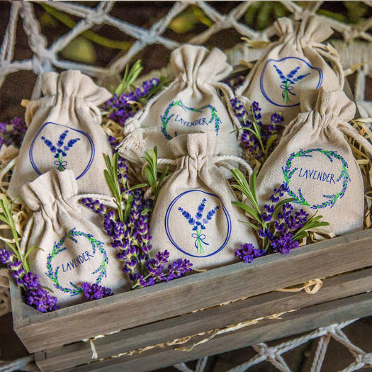 Sacchetti con stampa a tema lavanda