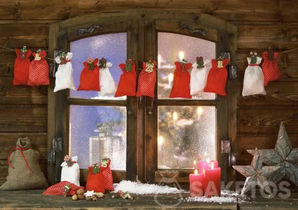 Calendario dell'Avvento con sacchetti in tessuto