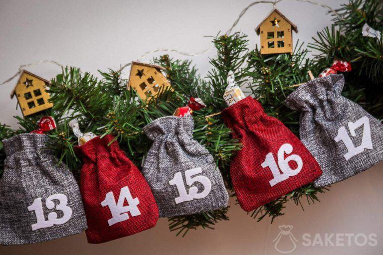Calendario dell'Avvento con caramelle
