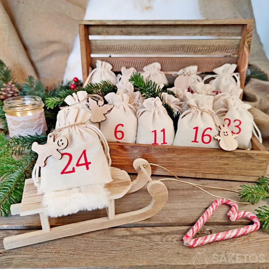 Scatola con calendario dell'Avvento
