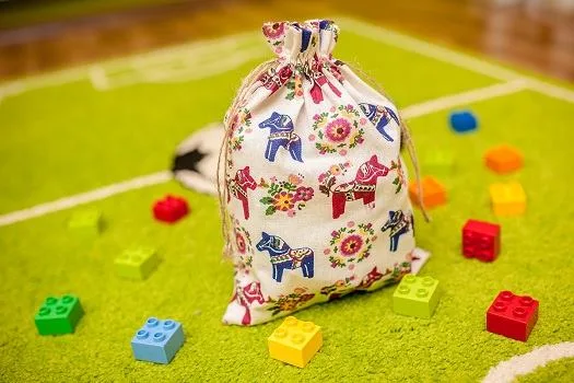 7.Sacchetto decorativo per la cameretta dei bambini per riporre mattoncini Lego Duplo