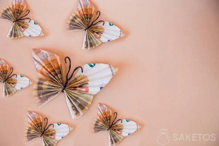 Un'idea molto originale per regalare denaro a un bambino: origami dalle banconote.