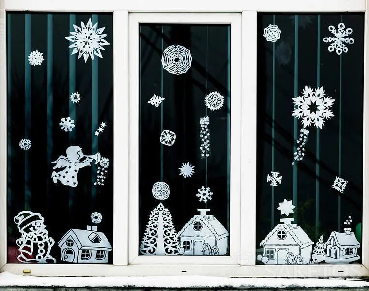 Adesivi Natalizi Per Finestre, 8 Fogli Con Tema Invernale E Halloween - Decorazioni Elettrostatiche In PVC Per Casa E Scuola