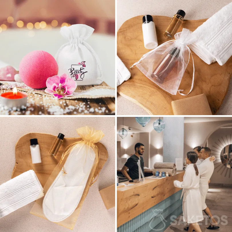 Sacchetti per cosmetici hotel e accessori per ospiti