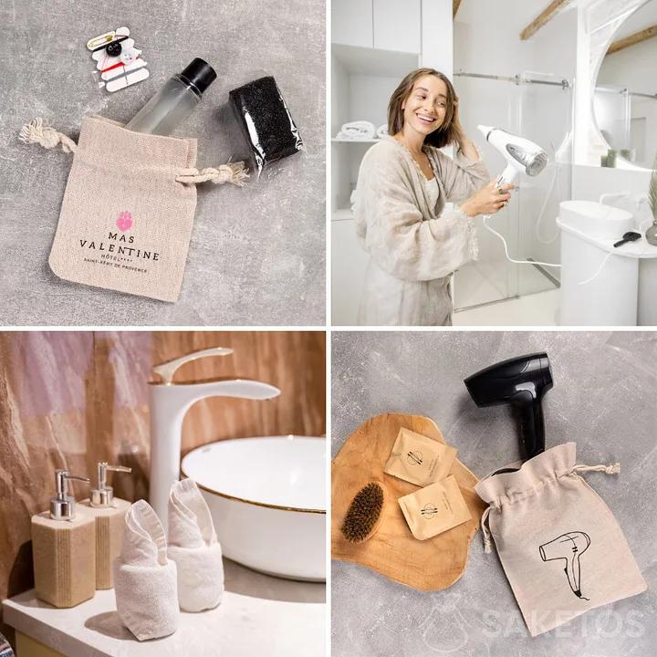 Packaging con logo per i gadget promozionali dell'hotel