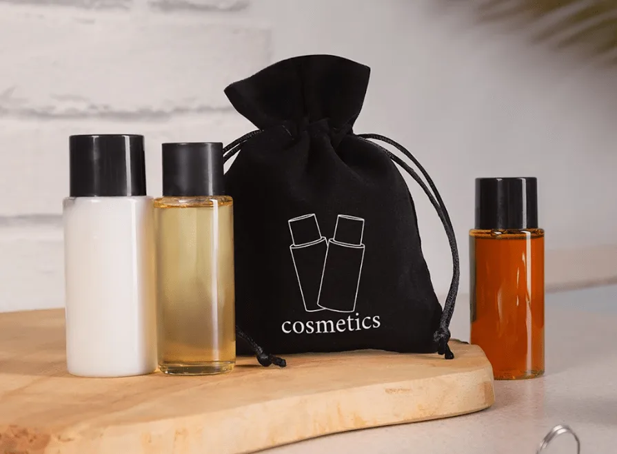 Sacchetto di velluto per mini cosmetici con stampa personalizzata