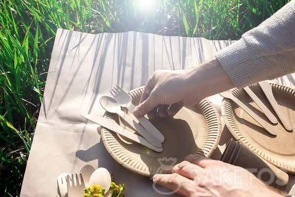 Posate ecologiche per un picnic