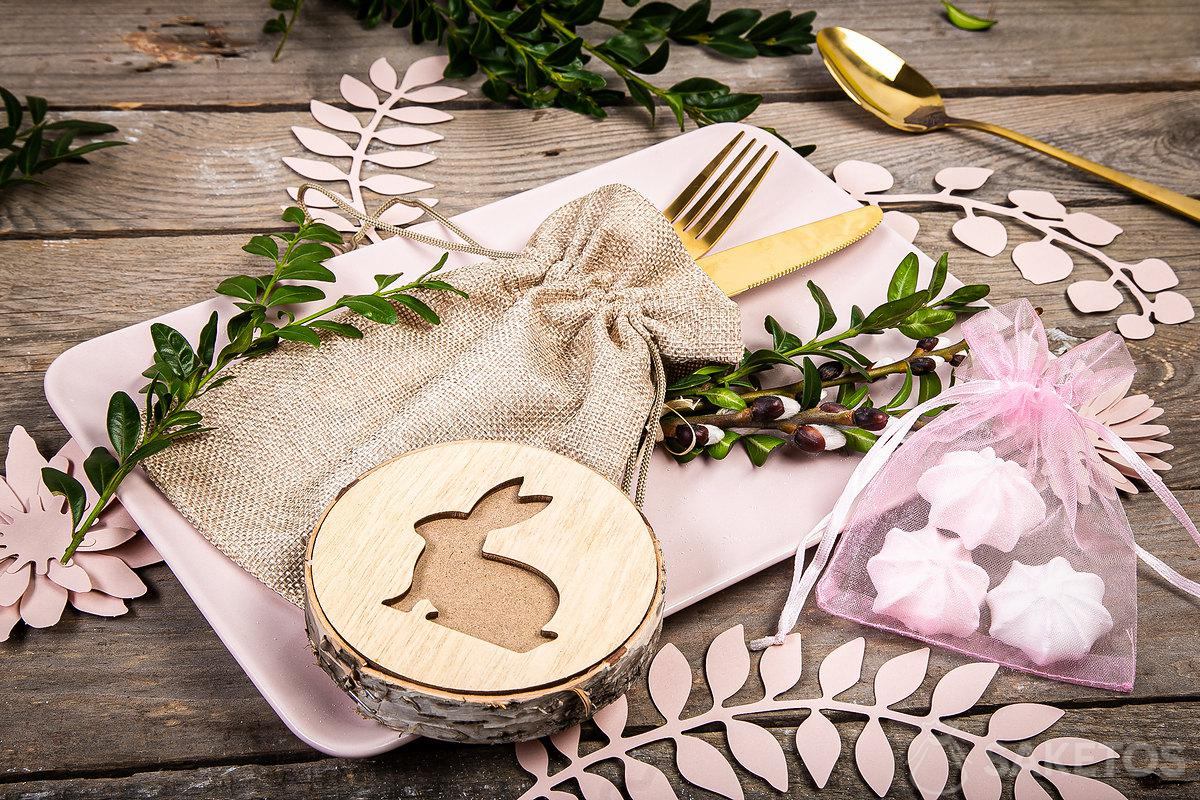 Sacchetto di iuta per posate - sacchetti come decorazione della tavola e confezione per i regali per gli invitati