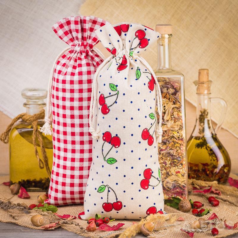Sacchetti di lino con stampa per decorare la cucina