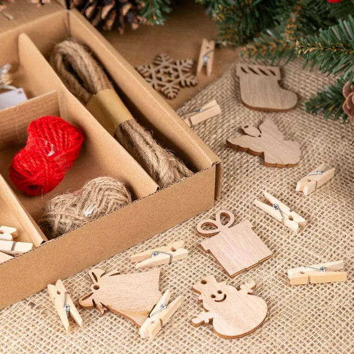 Accessori per calendari dell'Avvento - etichette, mollette, adesivi con i numeri 1-24