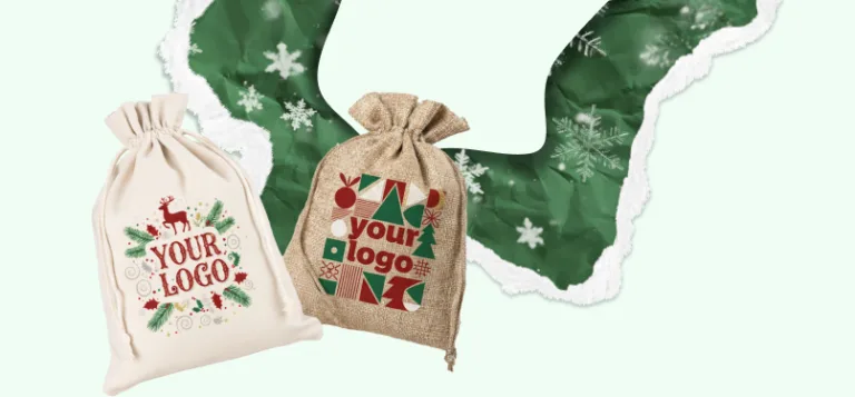 Sacchetti natalizi con logo aziendale