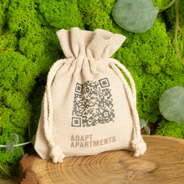 Sacchetto di lino con stampa codice QR