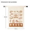 Sacchetto per pane in cotone con clip di chiusura e stampa frontale Bread Bag