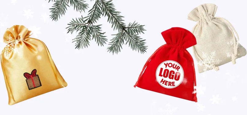 Sacchetti regalo di Natale personalizzati con logo